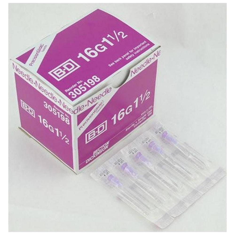 Precision Glide Hypodermic Needles 16g 1/2