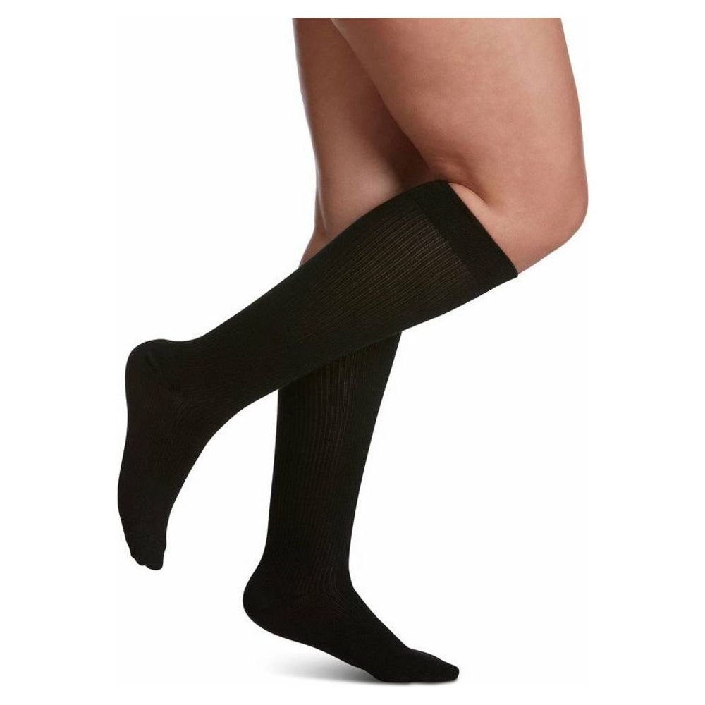 Sigvaris Casual Cotton Compression Socks 15-20 mmHg for Women Black