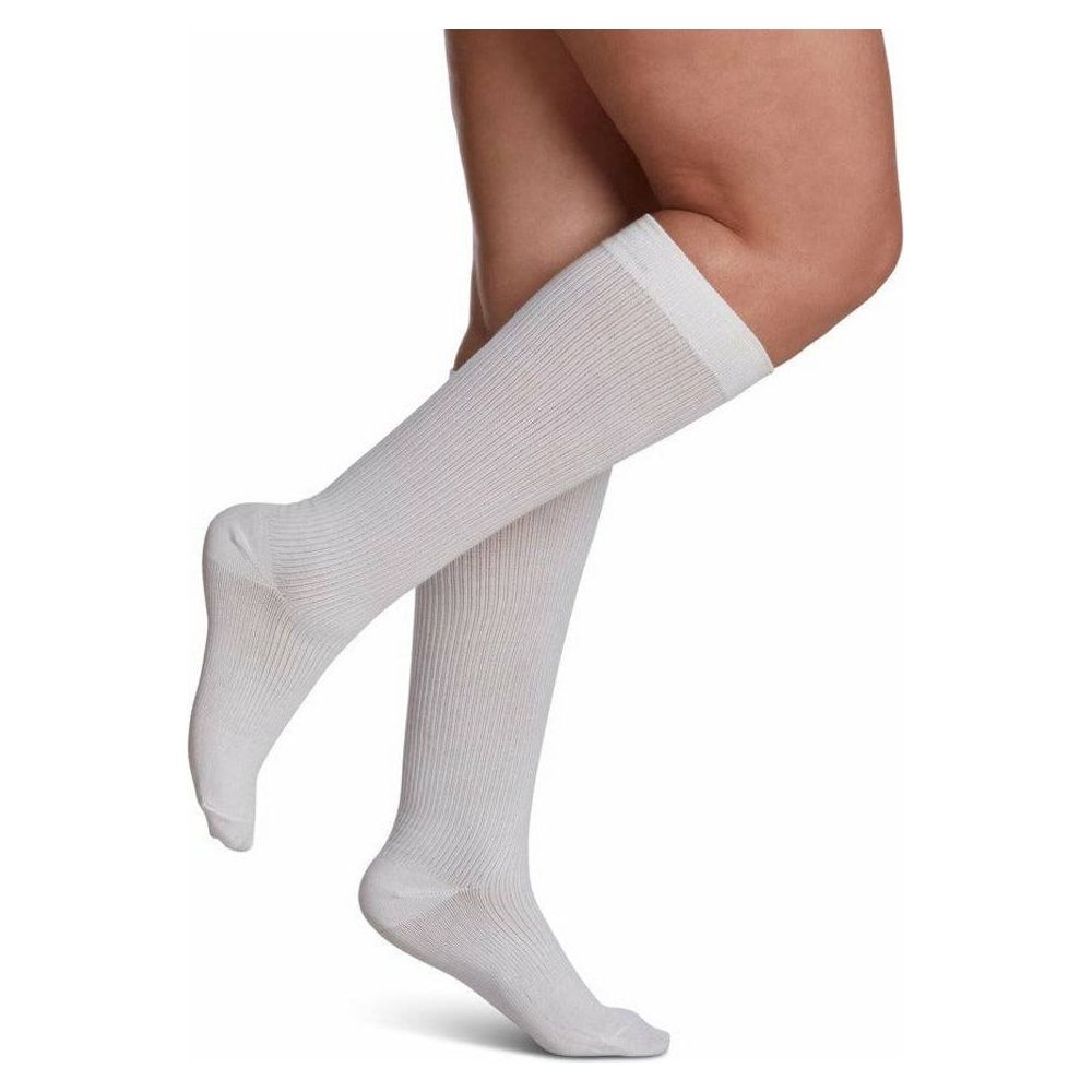 Sigvaris Casual Cotton Compression Socks 15-20 mmHg for Women White