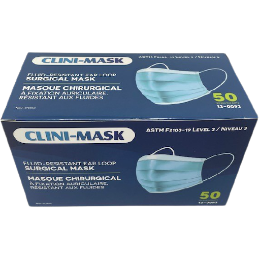 Clini-Mask Fluid-Resistant Ear Loop Surgical Mask, Level 3 