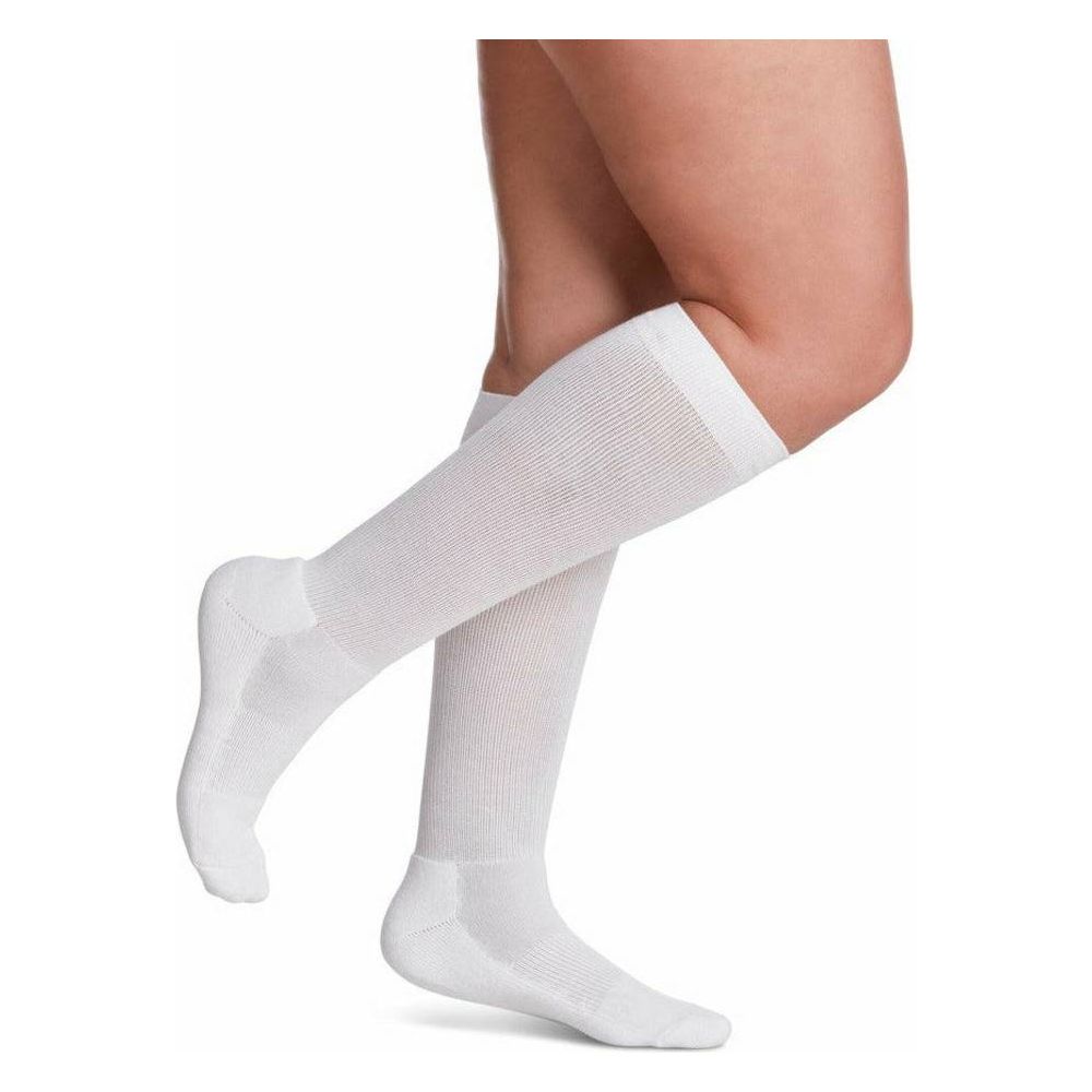 Sigvaris Cushioned Cotton Compression Socks 15-20 mmHg for Women White
