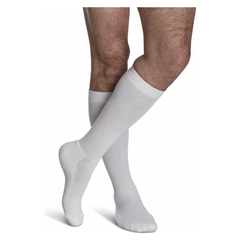 Sigvaris Cushioned Cotton Compression Socks 15-20 mmHg for Men White