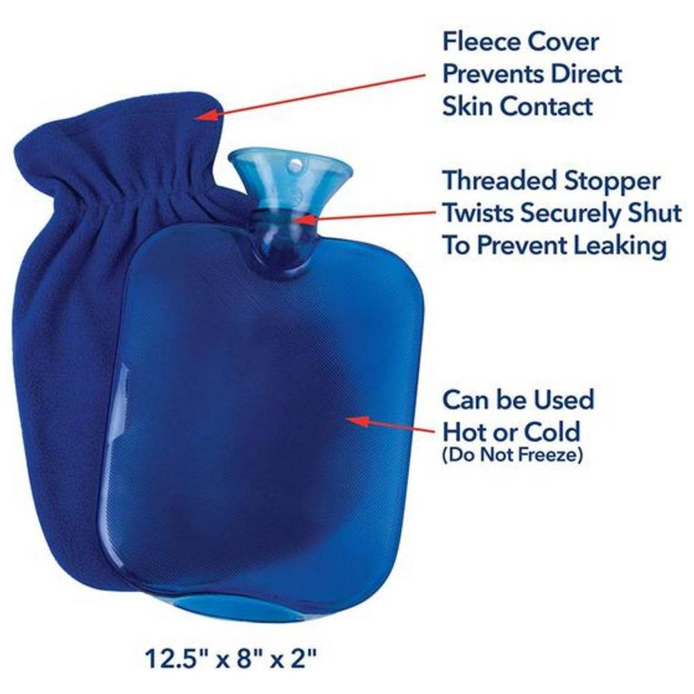 Carex Hot Water Bottle with Fleece cover
