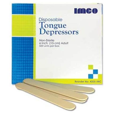 IMCO Tongue Depressors, 6” Adult, Non-Sterile