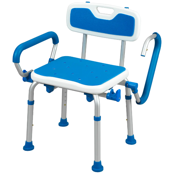 Padded Bath Safety Seat With Hygenic Cutout and Back Rest