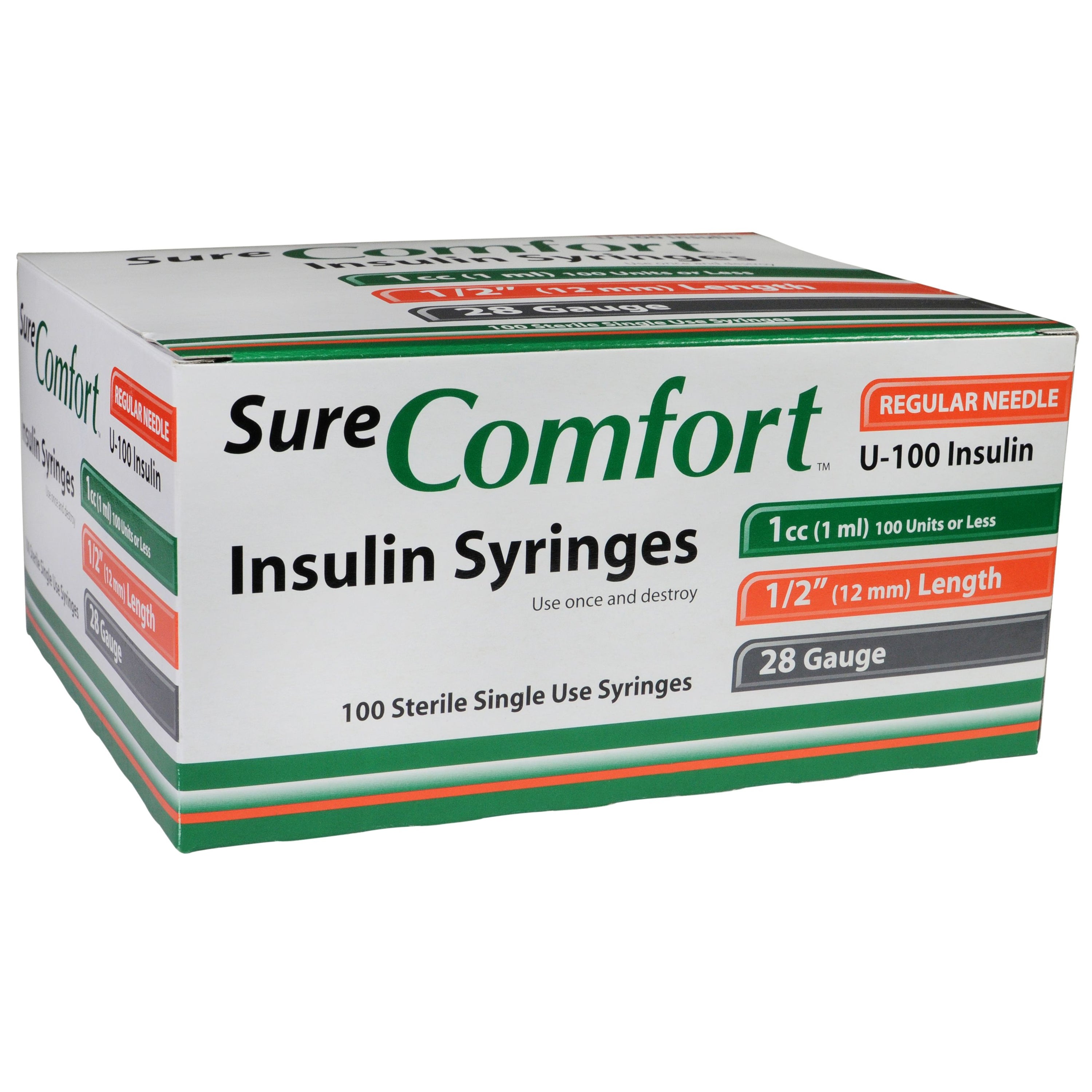 Sure Comfort U-100 Insulin Syringes