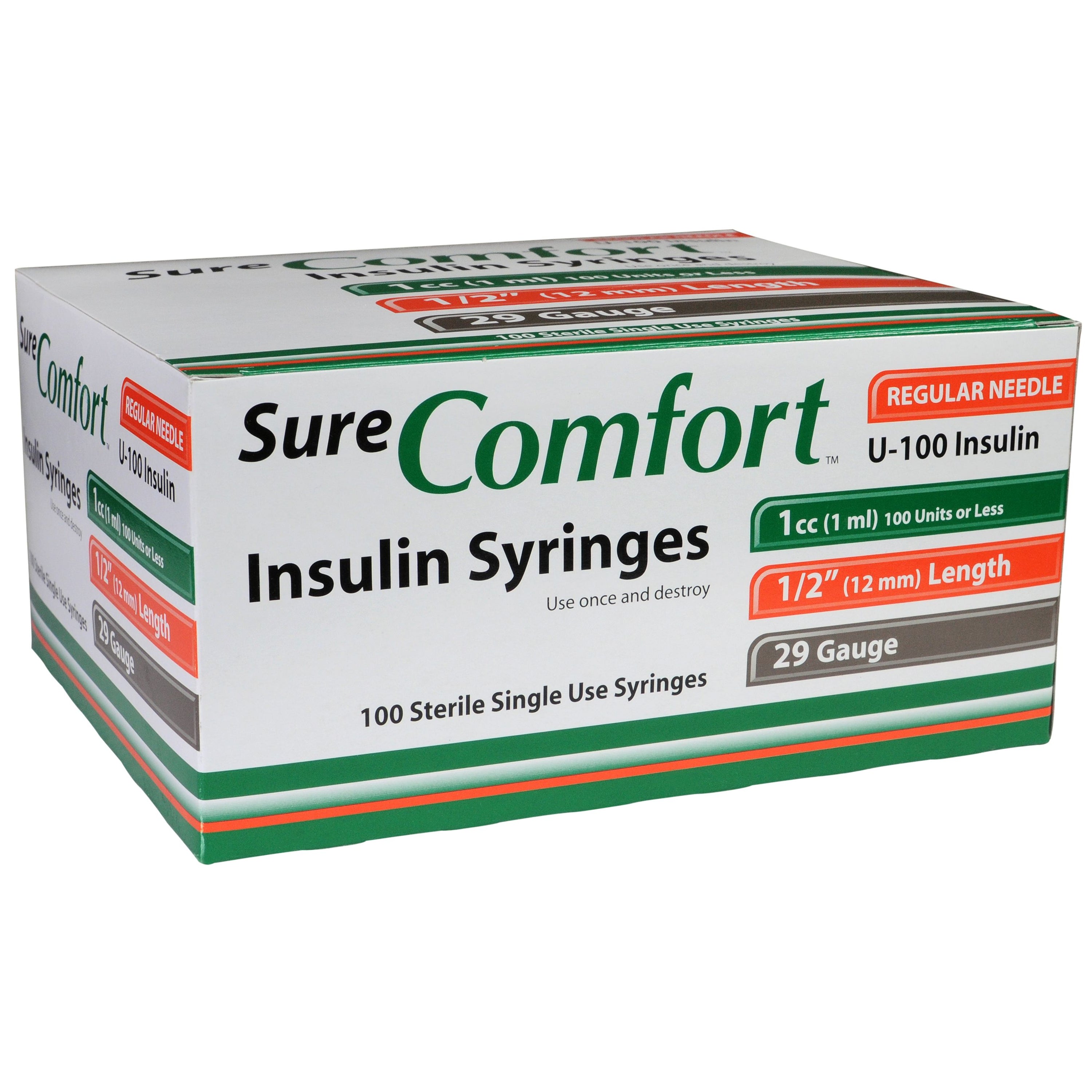 Sure Comfort U-100 Insulin Syringes