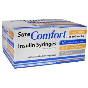 Sure Comfort U-100 Insulin Syringes