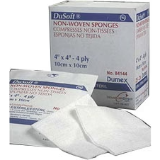 Derma Sciences DuSoft Non-Woven Sponge, 4-Ply, 4" x 4"