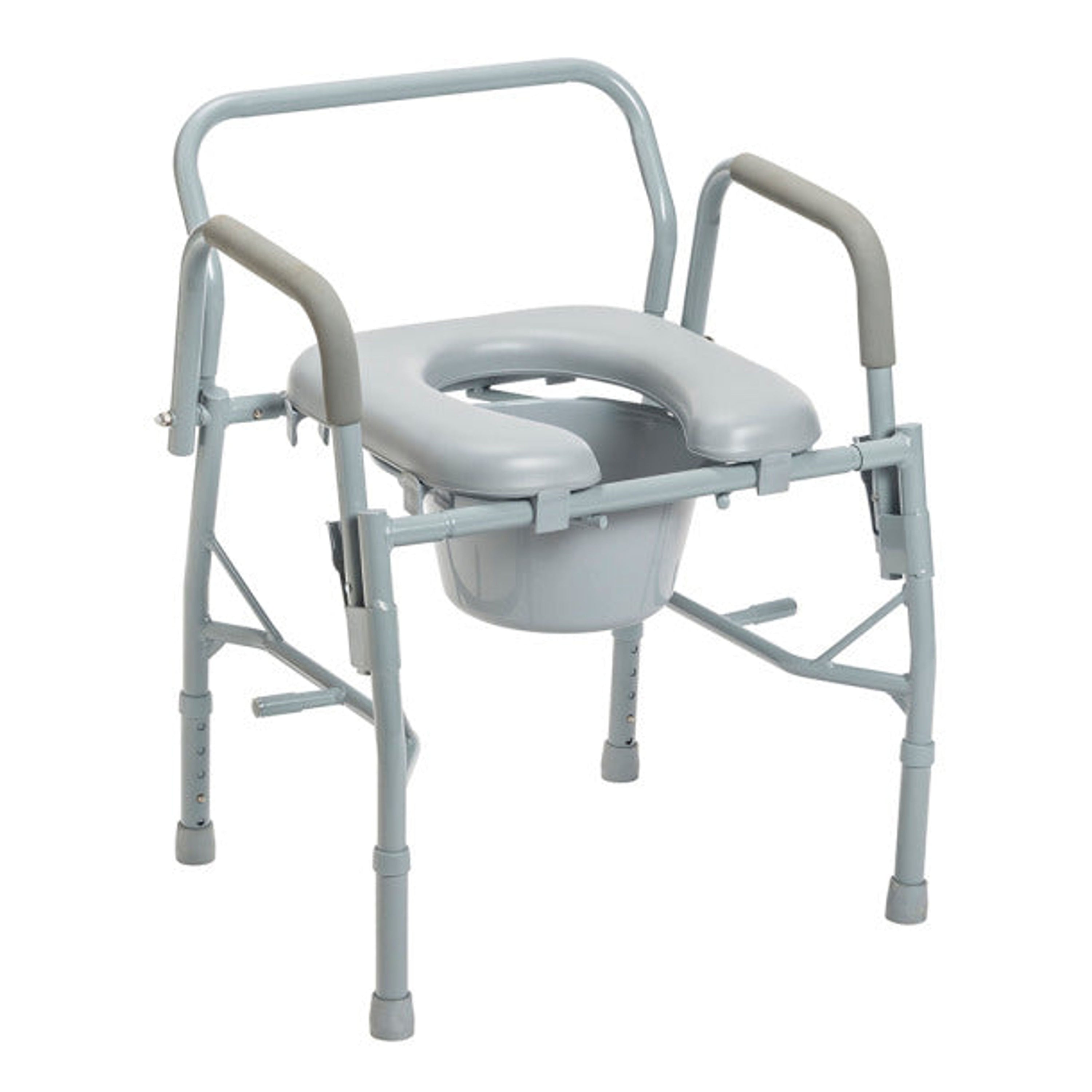 Drive Drop Arm Steel Commode