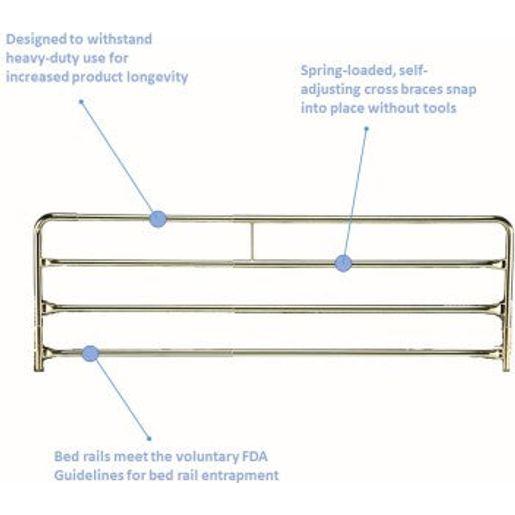 Invacare IVC Chrome-Plated Full Length Bed Rail – Aspen Healthcare