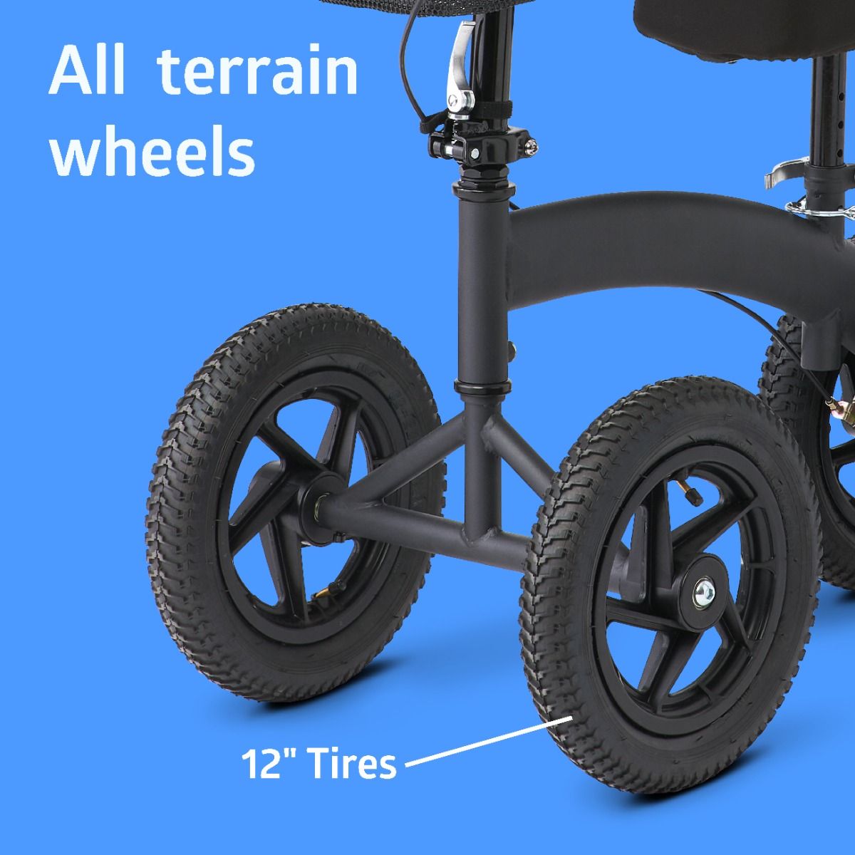 Medline All-Terrain Knee Walker with 12in Wheels 350lbs Black 1Ct