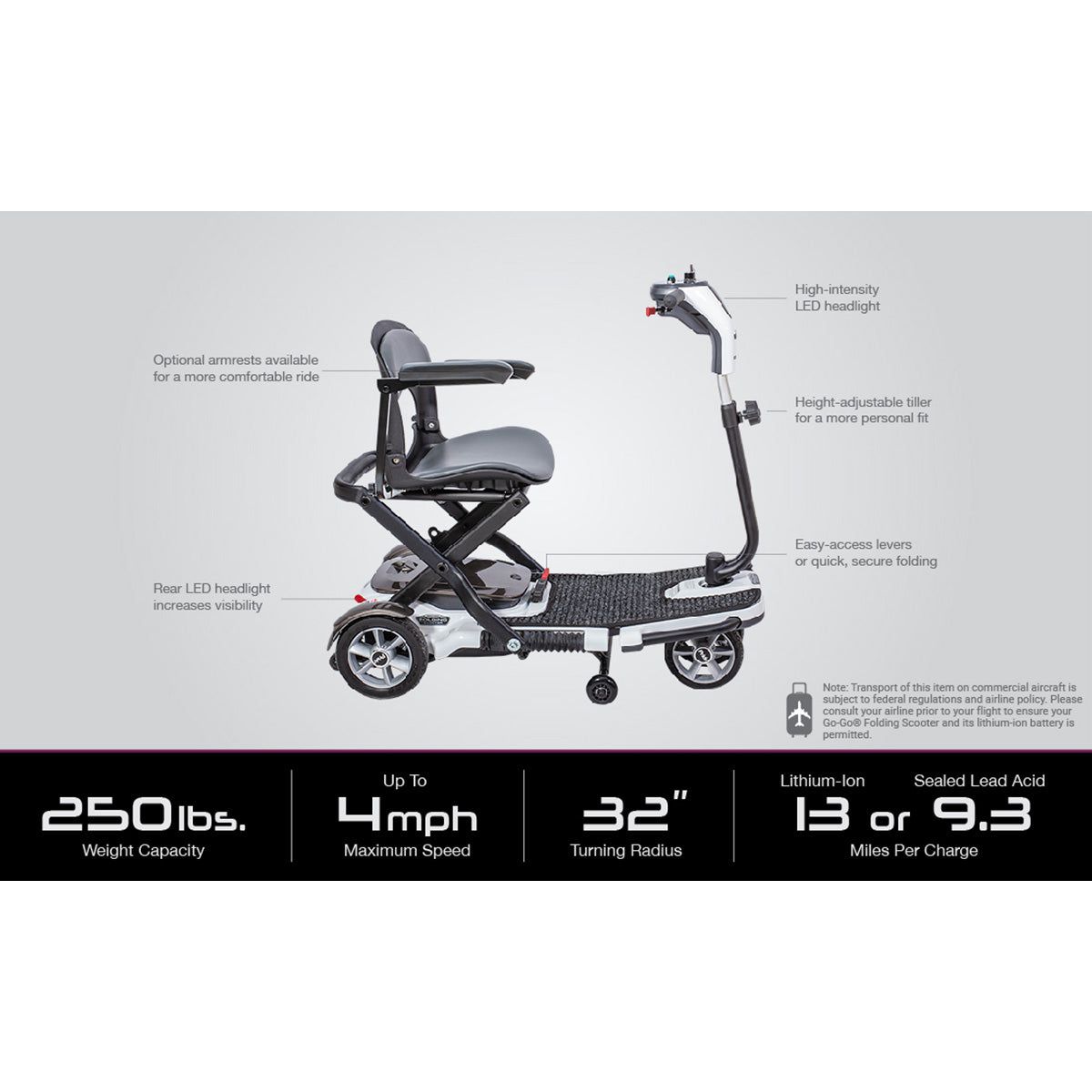 Pride Go Go Folding Scooter 4-Wheel