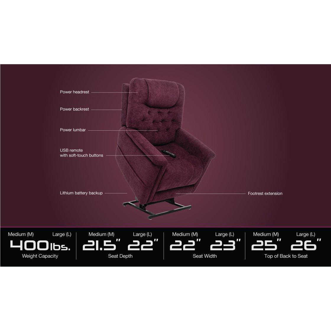 Pride Mobility PLR-958 Legacy 2 Lift Chair