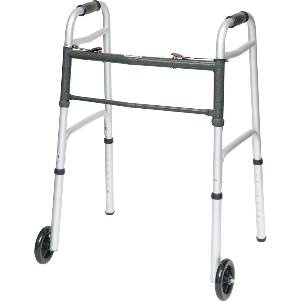 ProBasics Aluminum Two-Button Release Folding Junior Walker With 5" Wheels