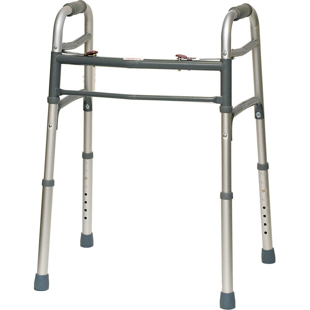 ProBasics Aluminum Two-Button Release Folding Walker Without Wheels