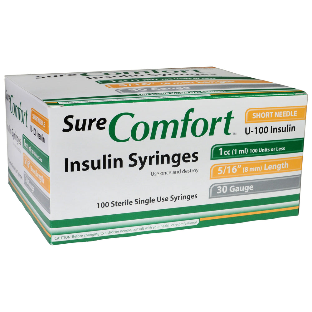 Sure Comfort Insulin Syringe, 30G, 5/16 in (8 mm), 1 cc