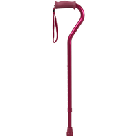 Soft Silicone Handle Offset Adjustable Cane Red