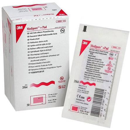 3M Medipore Pad Soft Cloth Adhesive Wound Dressing, Sterile