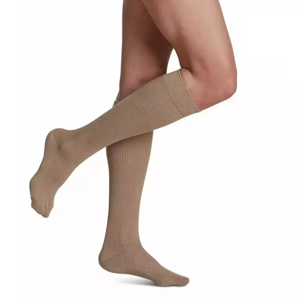 Sigvaris Casual Cotton Compression Socks 15-20 mmHg for Women Khaki