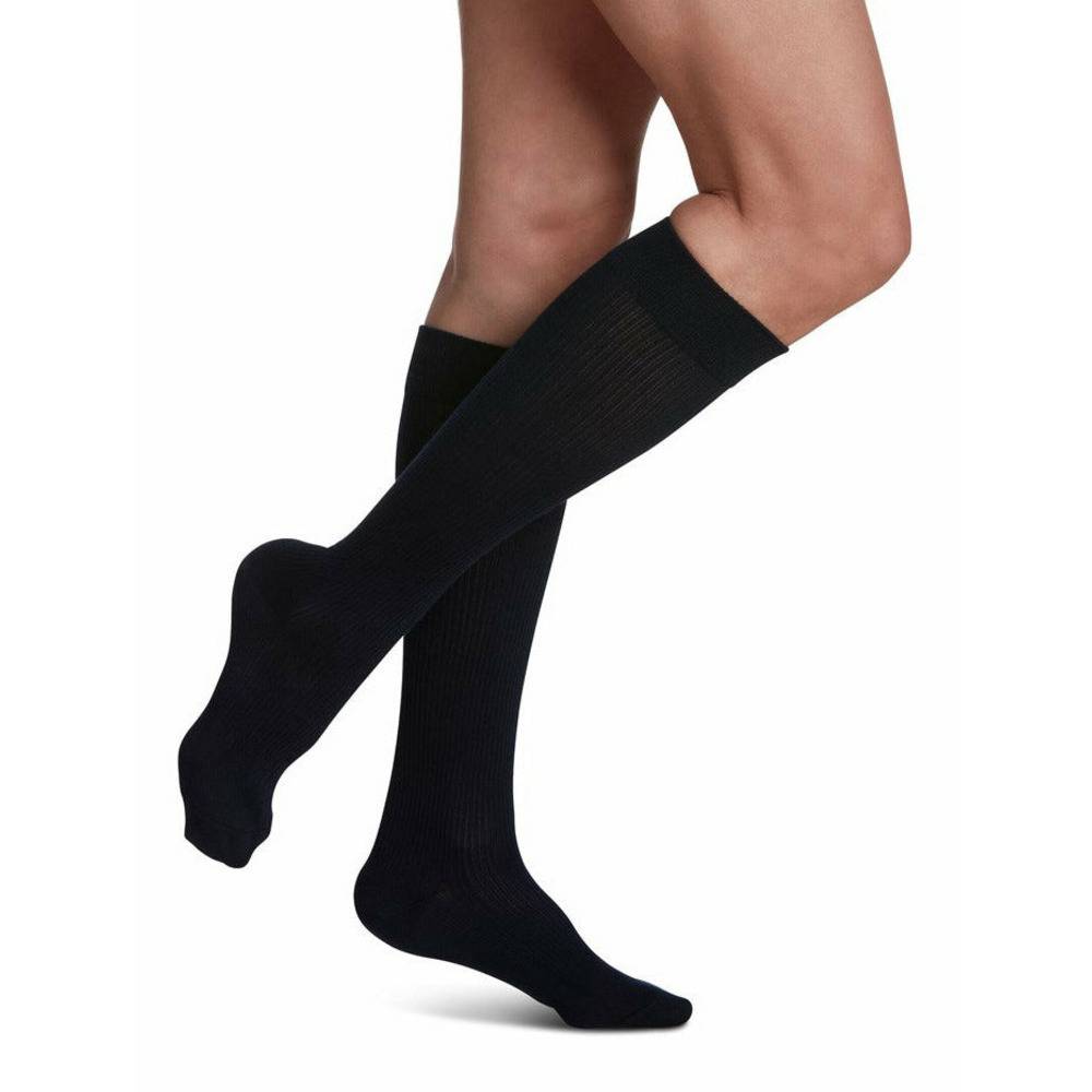 Sigvaris Casual Cotton Compression Socks 15-20 mmHg for Women Navy