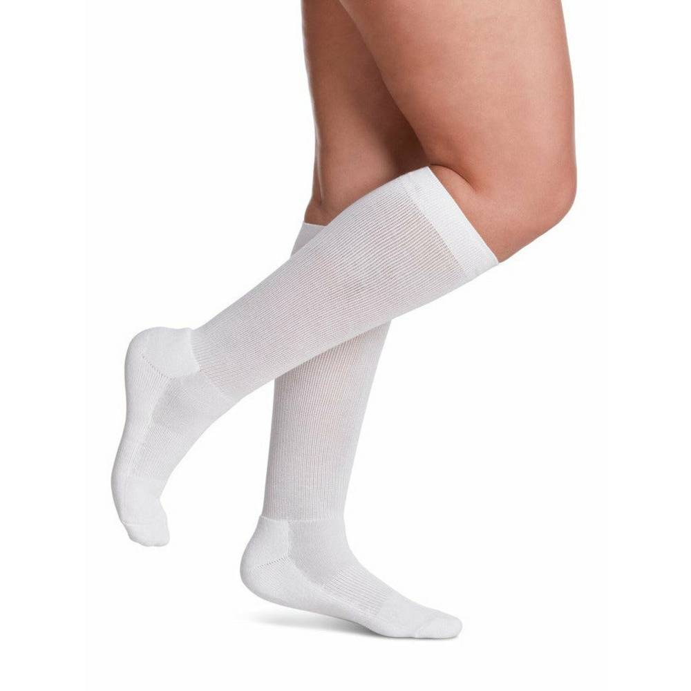 Sigvaris Cushioned Cotton Compression Socks 15-20 mmHg for Women White