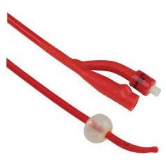 Dover Silicone Elastomer Coated Latex Foley Catheters, 5 cc, 2-Way, Red Latex, Radiopaque, Coudé Tip, Hydrogel