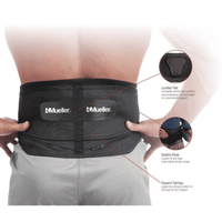 Lumbar support belt - 6711 - Mueller Sports Medicine - adult / semi-rigid /  black