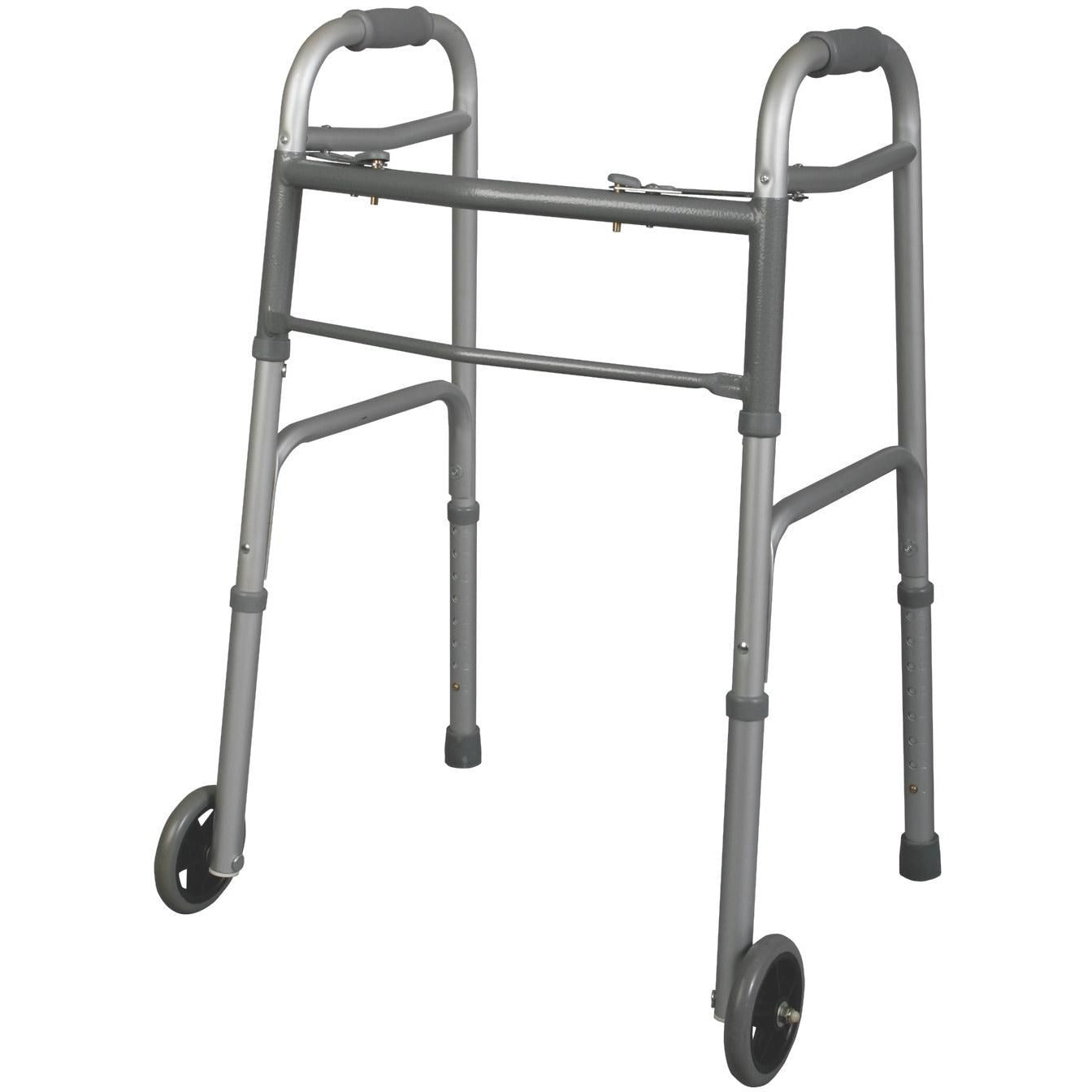 Medline Youth Folding Walker with 5in Wheels 300lb 1Ct