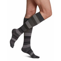 Sigvaris Microfibre Shades Compression Socks 15-20 mmHg for Women Graphite Stripe