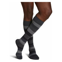 Sigvaris Microfibre Shades Compression Socks 15-20 mmHg for Men Graphite Stripe