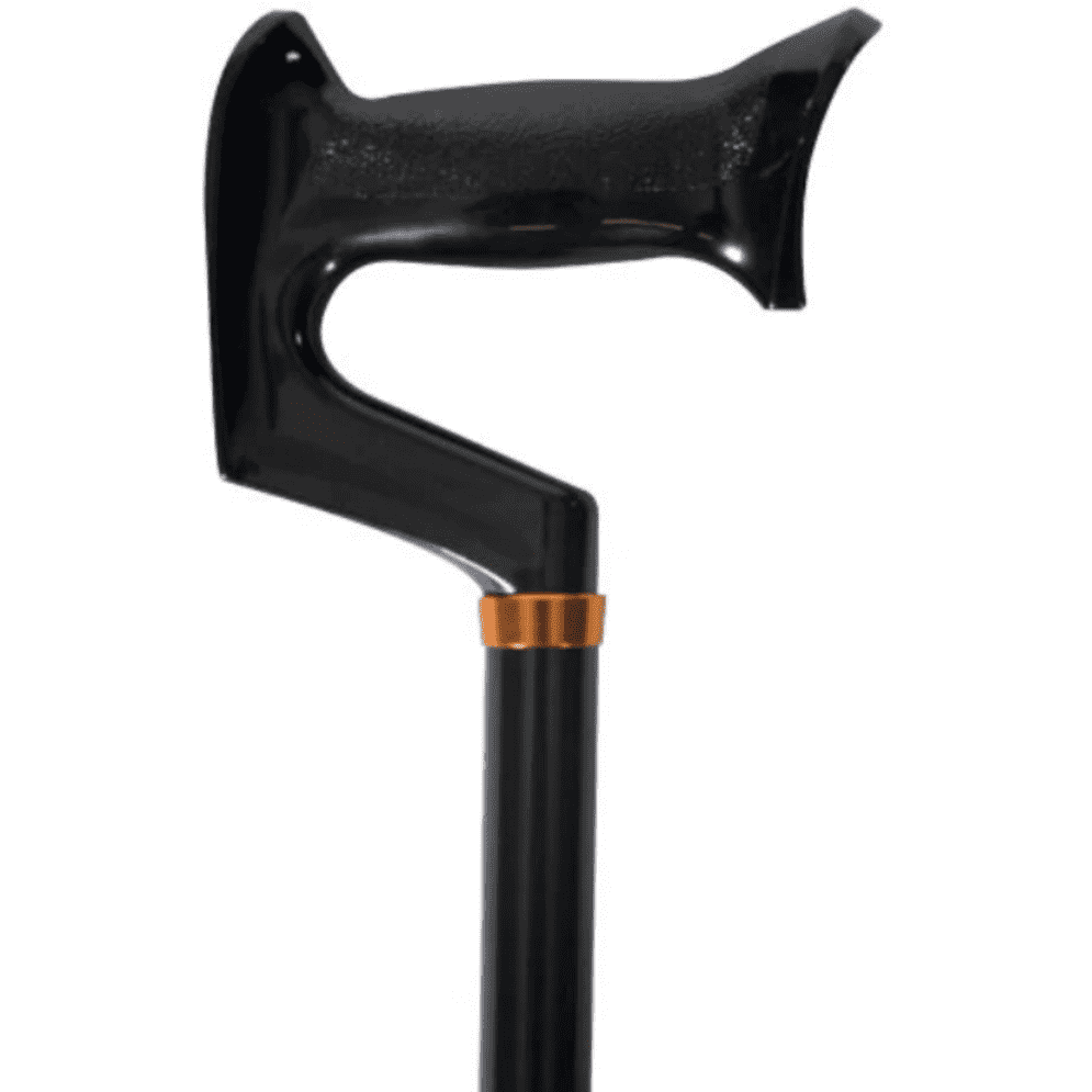 PCP Adjustable Orthopaedic Handle Cane  (Black with Ice Pick)