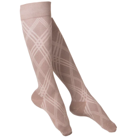 Touch Ladies' Knee High Argyle Pattern Compression Socks 15-20 mmHg